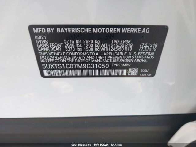 2021 BMW X3 PHEV 5UXTS1C07M9G31050 Photo 8