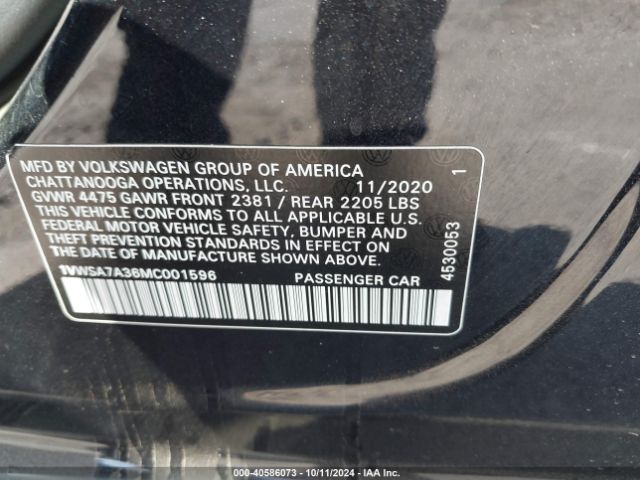 1VWSA7A36MC001596 Volkswagen Passat 2.0t Se