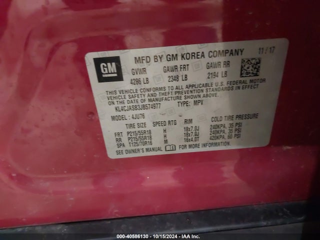 KL4CJASB3JB574977 Buick Encore Preferred