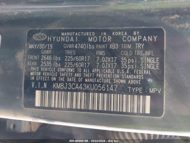 KM8J3CA43KU056147 Hyundai Tucson Value
