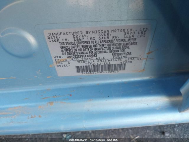 3N1CE2CP9EL422963 Nissan Versa Note S Plus