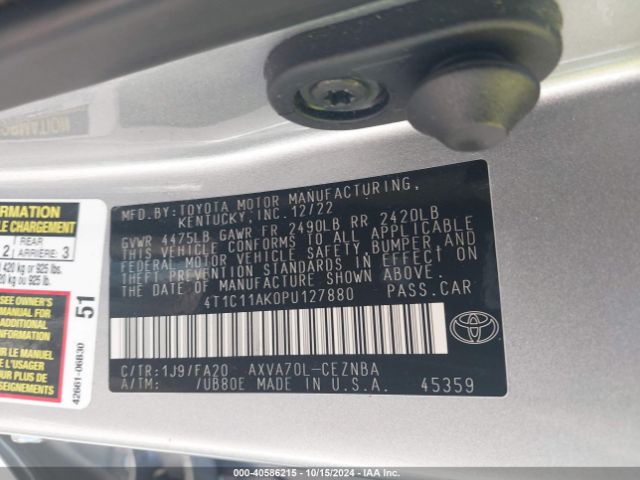 4T1C11AK0PU127880 Toyota CAMRY LE
