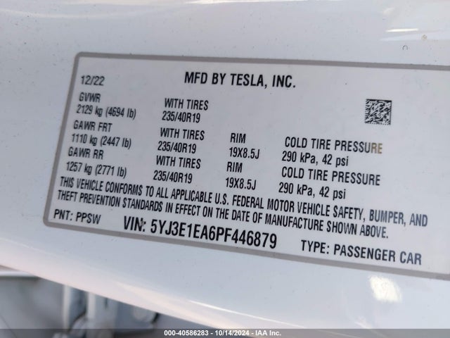 2023 TESLA MODEL 3 5YJ3E1EA6PF446879 Photo 8