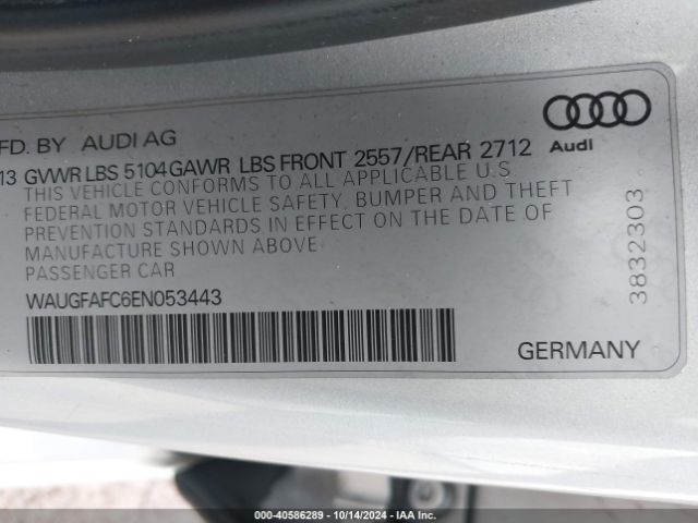 WAUGFAFC6EN053443 Audi A6 2.0t Premium