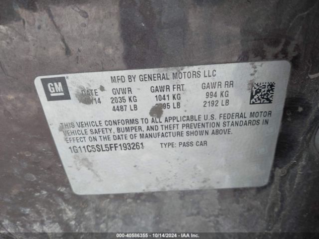 1G11C5SL5FF193261 Chevrolet MALIBU 1LT