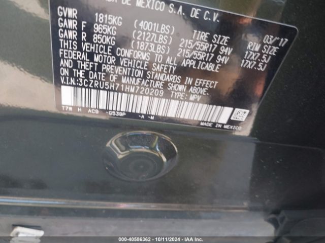 3CZRU5H71HM720209 Honda Hr-v Ex-l