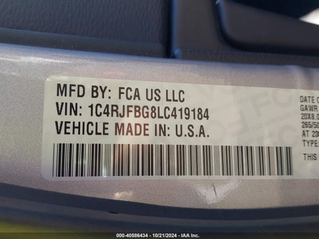 1C4RJFBG8LC419184 Jeep Grand Cherokee Limited 4x4