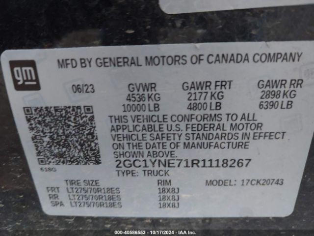 2GC1YNE71R1118267 Chevrolet Silverado 2500hd 4wd  Standard Bed Lt