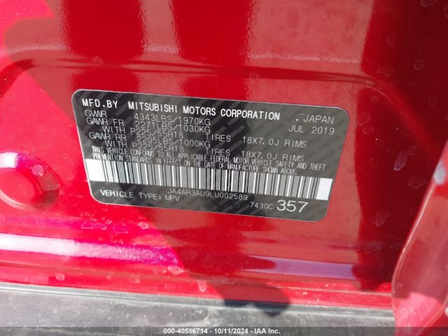 2020 MITSUBISHI OUTLANDER SPORT JA4AR3AU9LU002589 Photo 8