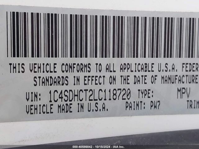 1C4SDHCT2LC118720 Dodge Durango R/t Rwd