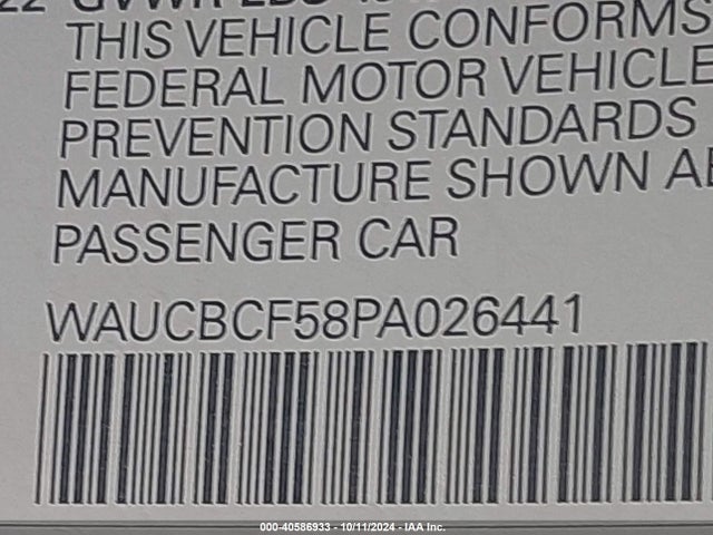 WAUCBCF58PA026441 Audi A5 Sportback Premium Plus 40 Tfsi Quattro S Tronic