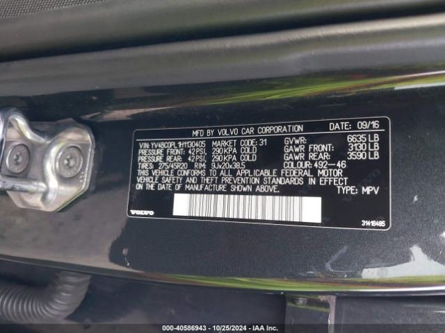 YV4BC0PL1H1130405 Volvo Xc90 Hybrid T8 Inscription