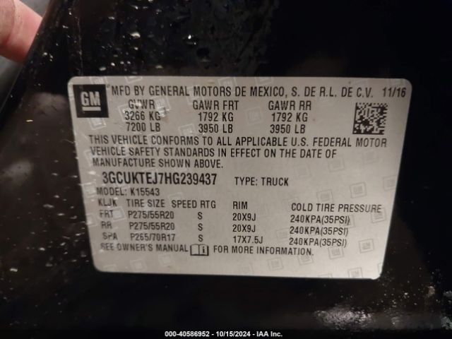3GCUKTEJ7HG239437 Chevrolet Silverado 1500 High Country