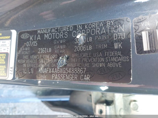 KIA FORTE LX 2016 KNAFX4A6XG5488867 Image 9