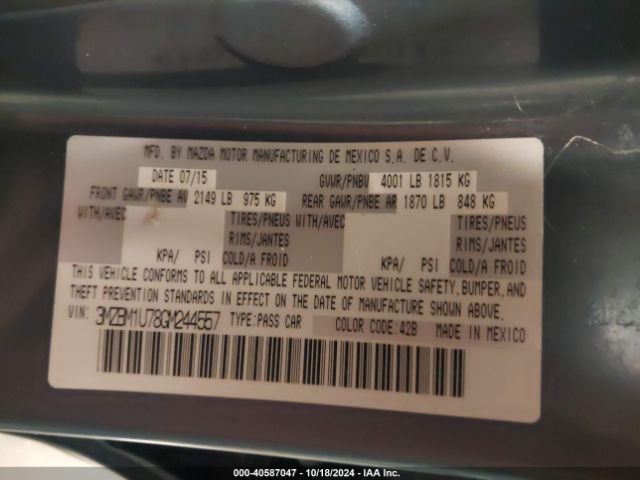 3MZBM1U78GM244557 Mazda Mazda3 I Sport