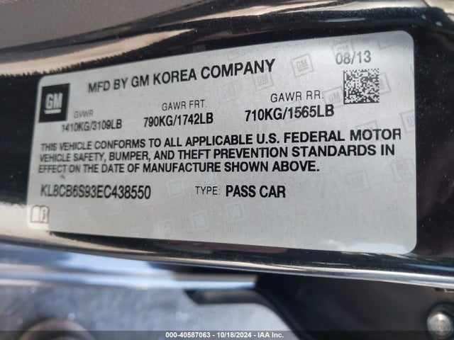 Chevrolet Spark Ls Auto 2014 KL8CB6S93EC438550 Image 9