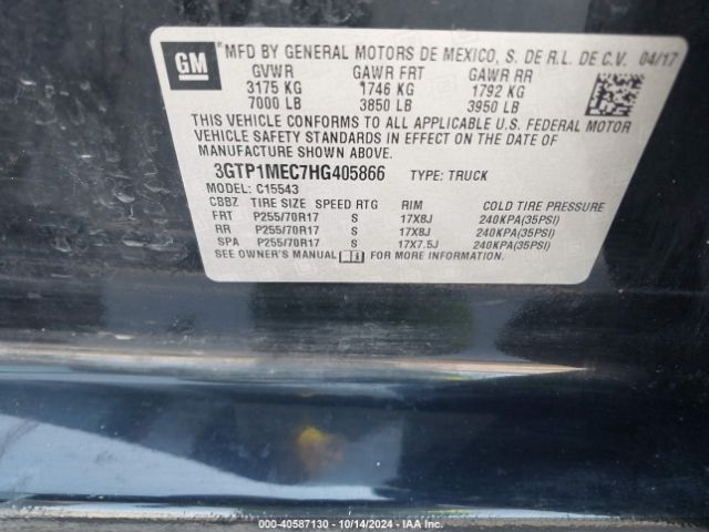 3GTP1MEC7HG405866 GMC Sierra 1500 Sle