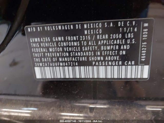 3VW2A7AU6FM047214 Volkswagen Golf Tdi Se 4-door