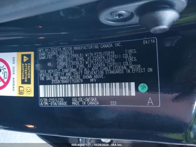 2T2ZK1BA6FC150878 Lexus RX 350