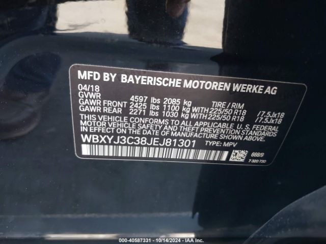 WBXYJ3C38JEJ81301 BMW X2 Sdrive28i