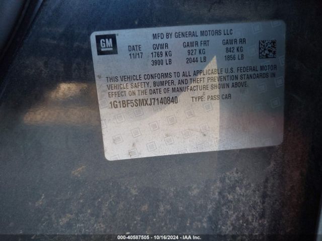1G1BF5SMXJ7140840 Chevrolet Cruze Premier Auto
