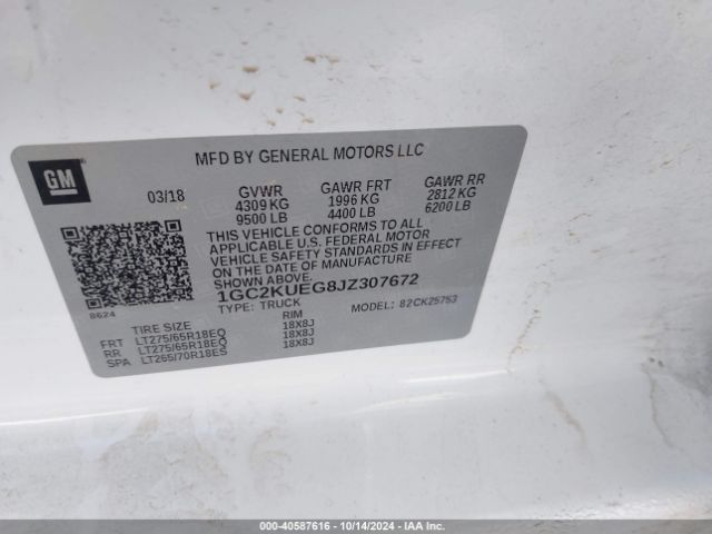 1GC2KUEG8JZ307672 Chevrolet Silverado 2500hd Wt