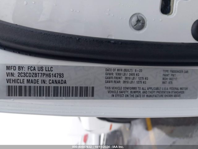 2C3CDZBT7PH614793 Dodge Challenger R/t