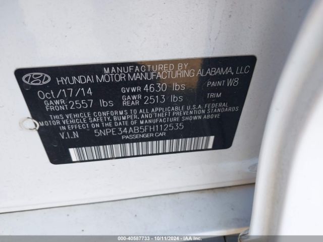 5NPE34AB5FH112535 Hyundai Sonata Limited 2.0t