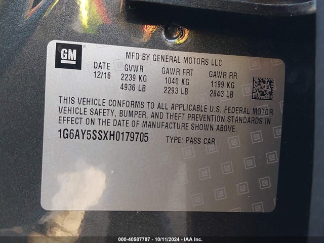 2017 CADILLAC CTS 1G6AY5SSXH0179705 Photo 8