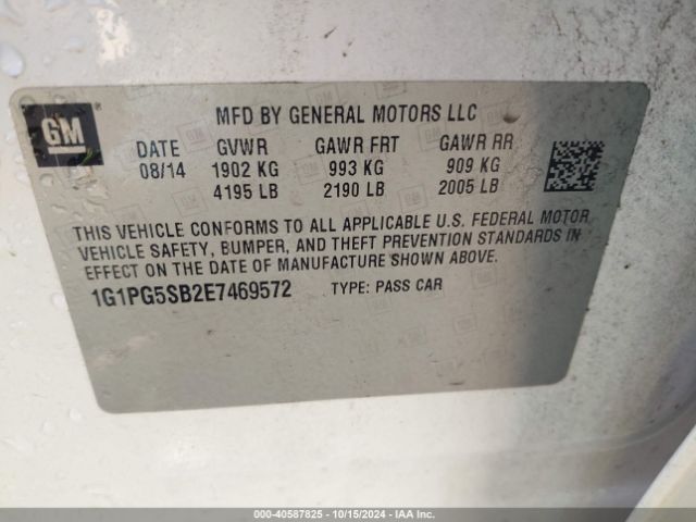 1G1PG5SB2E7469572 Chevrolet CRUZE LTZ