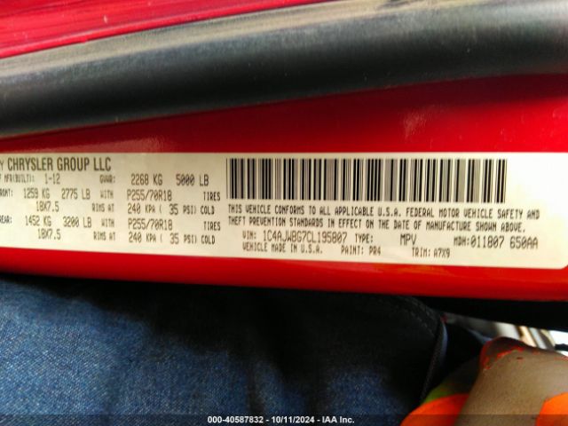 2012 JEEP WRANGLER 1C4AJWBG7CL195807 Photo 8