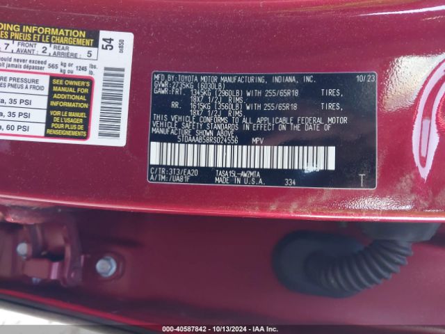 5TDAAAB58RS024556 Toyota Grand Highlander Xle