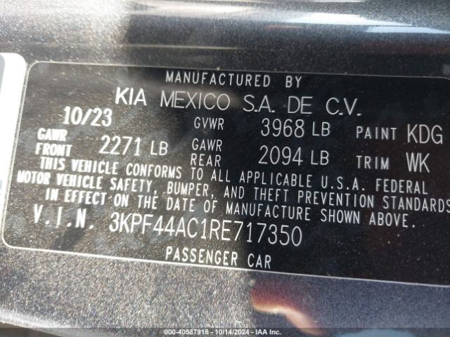 3KPF44AC1RE717350 KIA FORTE GT