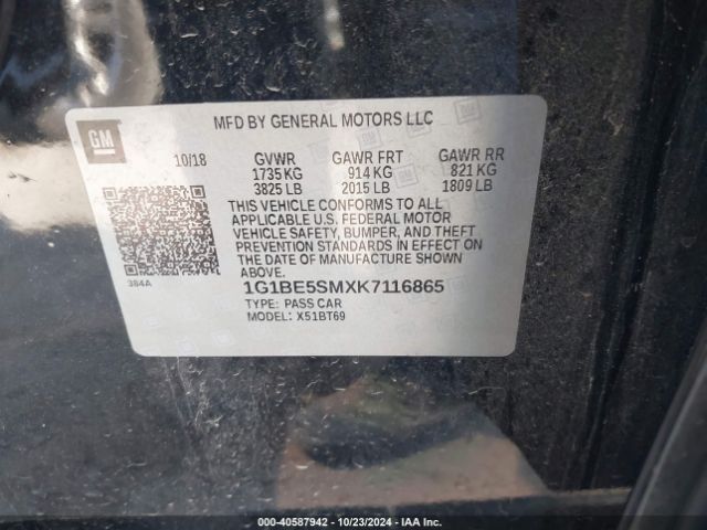 1G1BE5SMXK7116865 Chevrolet CRUZE LT