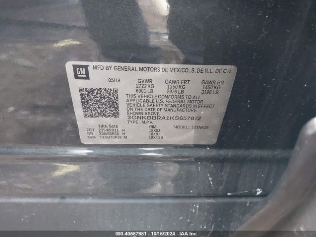 3GNKBBRA1KS657872 Chevrolet Blazer