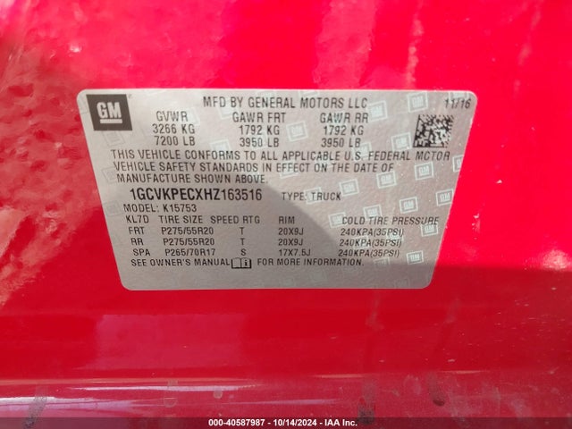 1GCVKPECXHZ163516 Chevrolet Silverado 1500 Custom