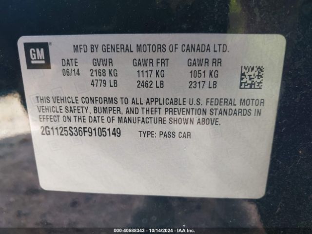 2G1125S36F9105149 Chevrolet Impala 2lt