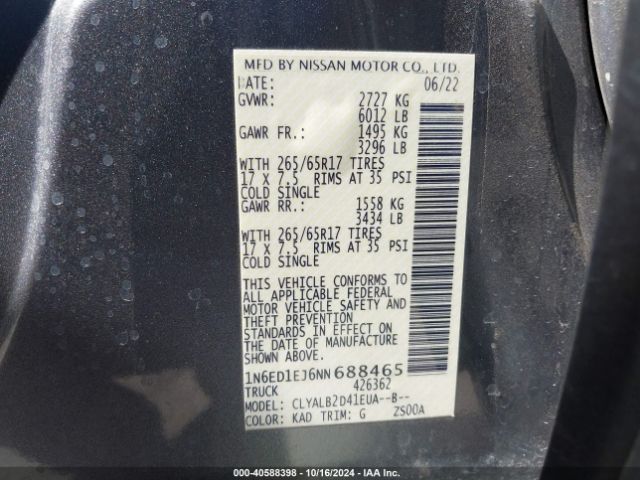 1N6ED1EJ6NN688465 Nissan Frontier Sv 4x2