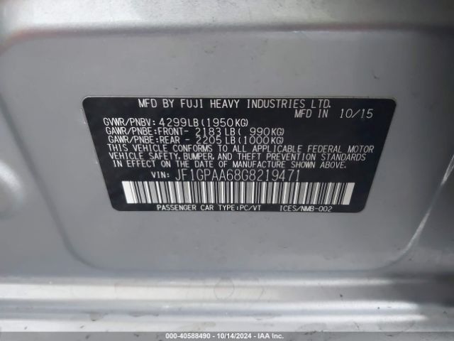 JF1GPAA68G8219471 Subaru Impreza 2.0i