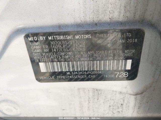2018 MITSUBISHI MIRAGE ML32A3HJ4JH008841 Photo 8