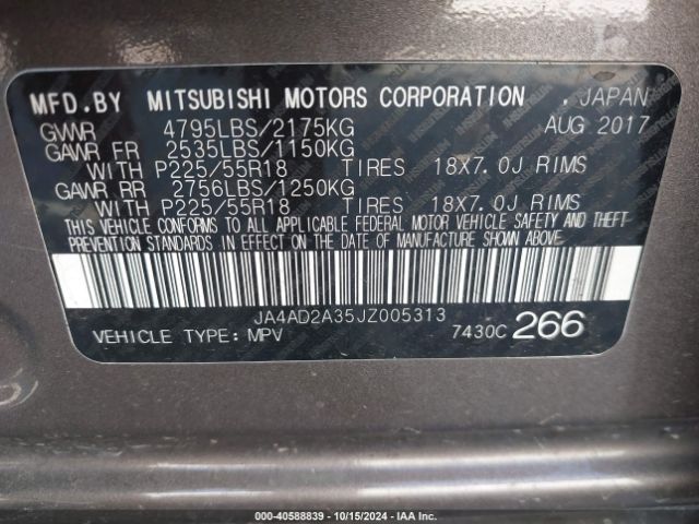 2018 MITSUBISHI OUTLANDER JA4AD2A35JZ005313 Photo 8