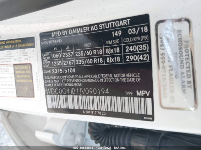 WDC0G4JB1JV090194 Mercedes-Benz GLC 300