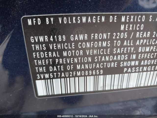 3VW5T7AU2FM089659 Volkswagen Golf Gti 2.0t S 4-door