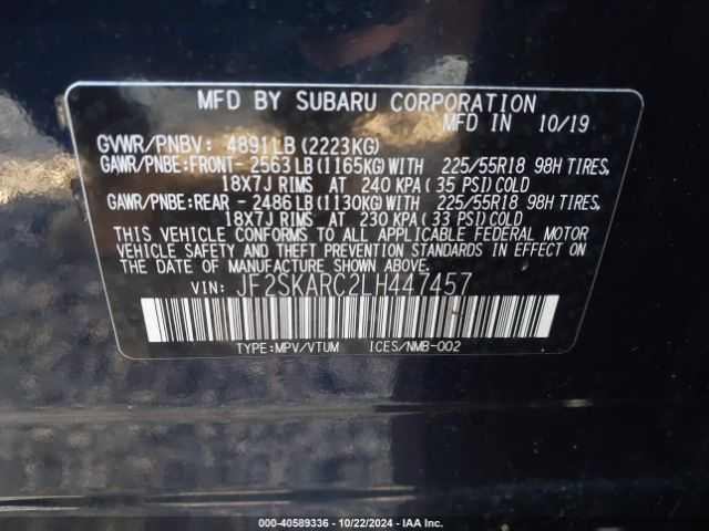 JF2SKARC2LH447457 Subaru Forester Sport