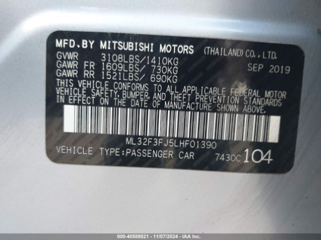ML32F3FJ5LHF01390 Mitsubishi Mirage G4 Es