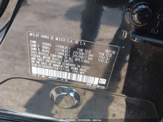3CZRU6H57GM757168 Honda HR-V EX