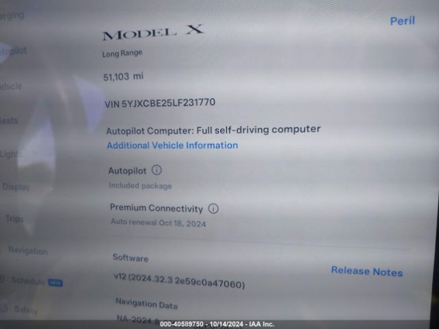 5YJXCBE25LF231770 Tesla Model X Long Range Dual Motor All-wheel Drive/long Range Plus Dual Motor All-wheel Drive
