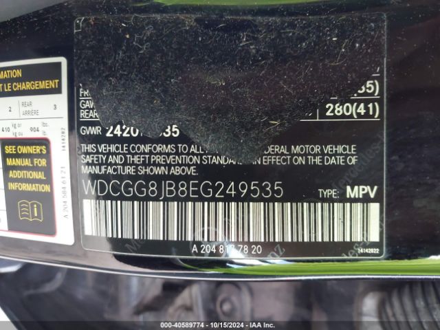 WDCGG8JB8EG249535 Mercedes-Benz Glk 350 4matic