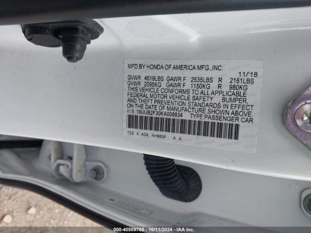 19UUB2F30KA008834 Acura Tlx Standard
