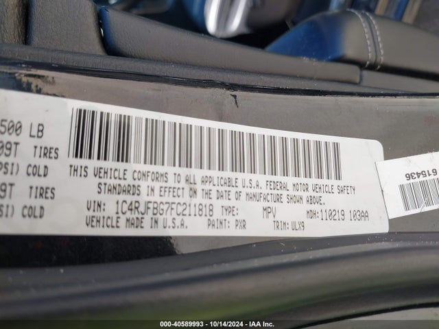 Jeep Grand Cherokee Limited 2015 1C4RJFBG7FC211818 Image 9